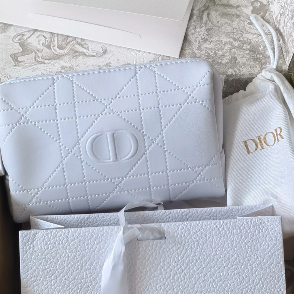 BNIB Dior quilted cosmetic pouch bag